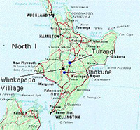Map of the central North Island