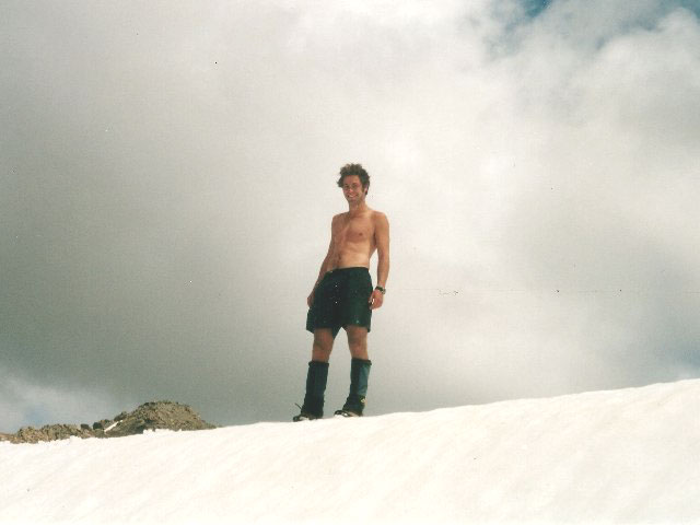 Eying up the quickest way down the mountain.