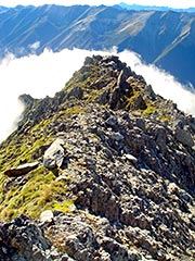 East ridge rising from mist - click for fullsize image